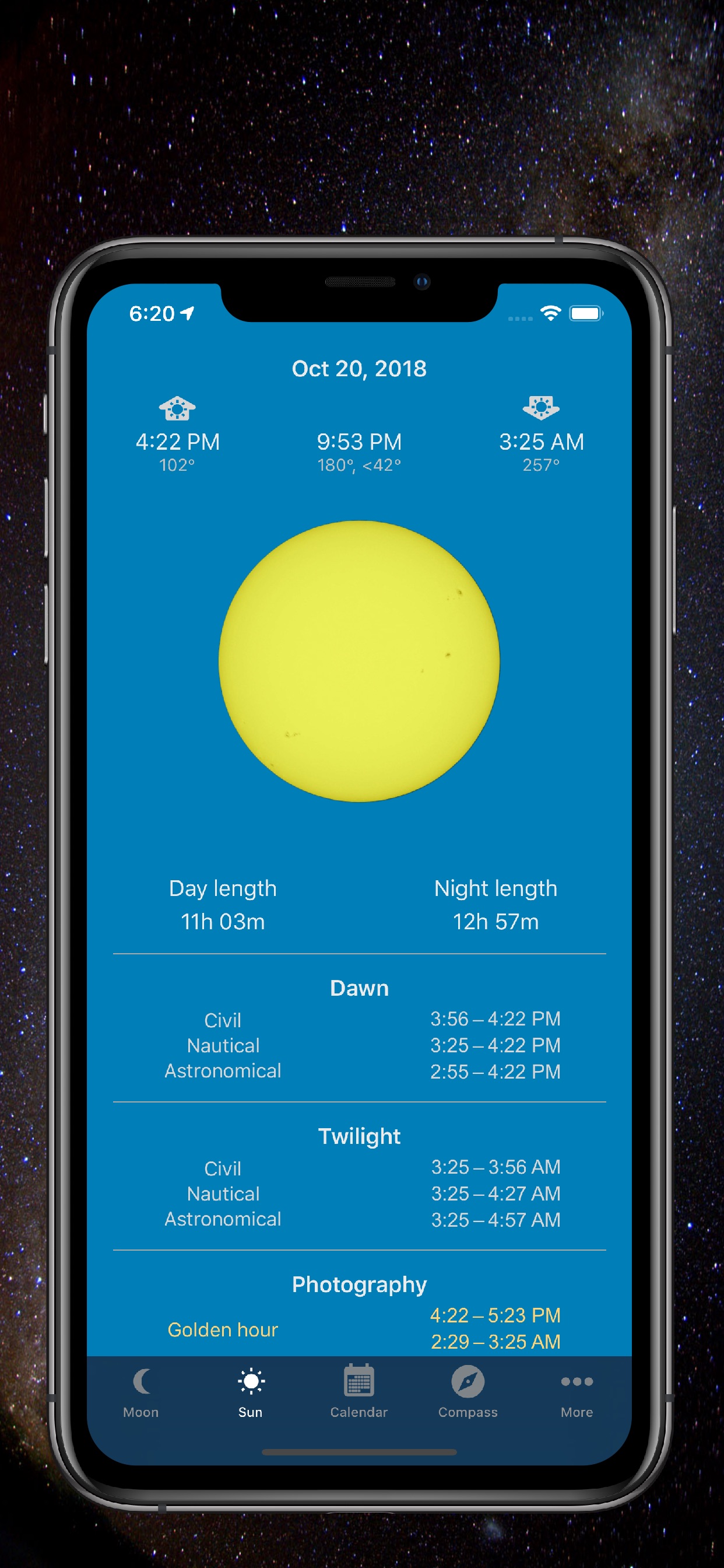Moon Phase Calendar & Compass